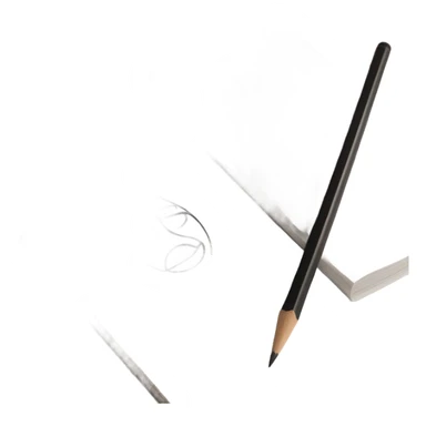 A minimalist, modern icon representing the hobby of drawing. The icon features a sleek, stylized pencil and a sketchbook with a simple artistic sketch on the page.  sticker