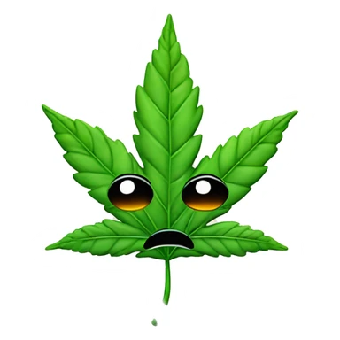 weed leaf with face sticker