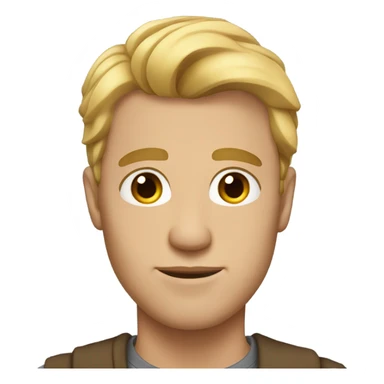 a man with blondish hair and bronw eyes sticker