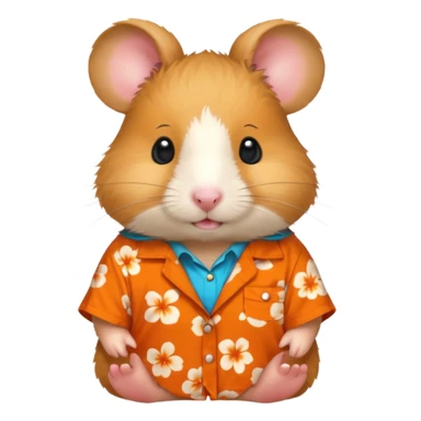 hamster, wearing orange aloha shirt. sticker