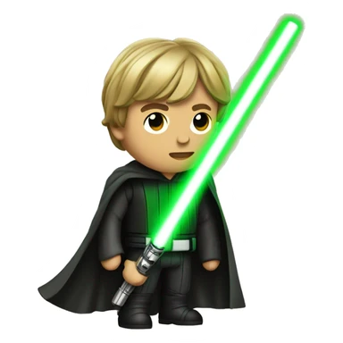 luke skywalker with a green lightsaber sticker