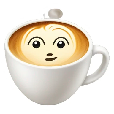 A coffee cup with latte art sticker