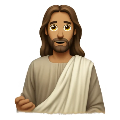 jesus with a confused face infront of the world sticker