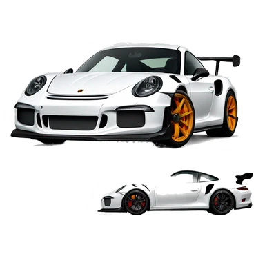 White porsche GT3rs sticker
