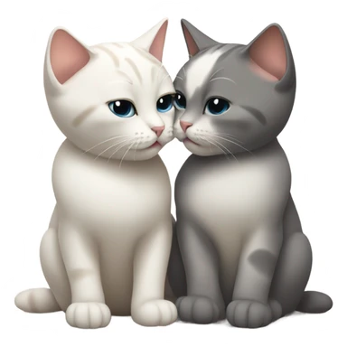 2 cats kissing sticker