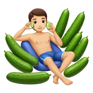 relaxing with cucumbers sticker