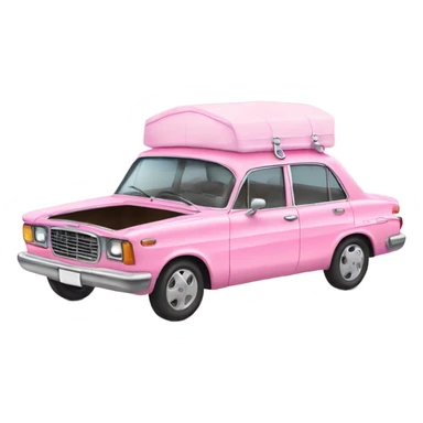 pink pastel car in the trunk many colors sticker