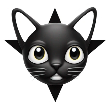 Black and White cat star ring et the viewer  sticker