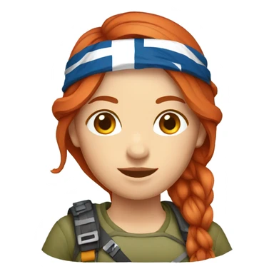 a red hair female mountaineer with greek flag sticker