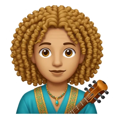 Emoji with Moroccan / Amazingh guy with curly hair, loooking like music artist Central Cee sticker