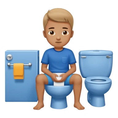 menino sentado no vaso sanitário sticker