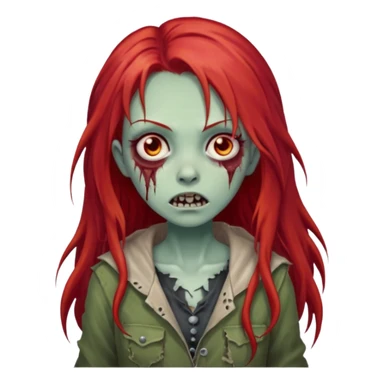 garota zumbi assustadora com o cabelo vermelho longo sticker