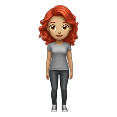 designer girl red hair  sticker