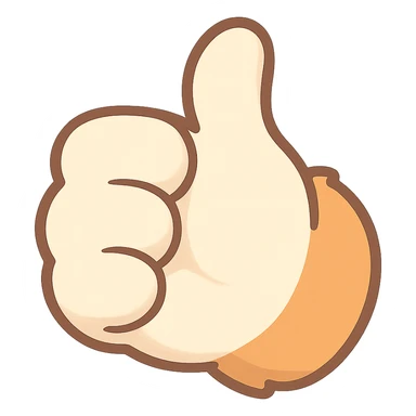 cartoon hamster paw giving a thumbs up, isolated, suitable for Discord emote sticker