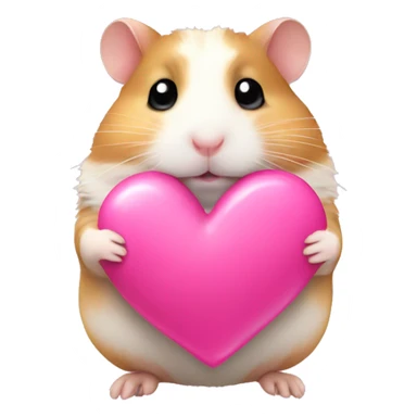Hamster with pink heart  sticker