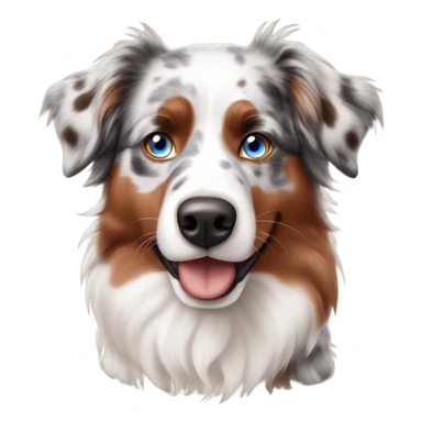 Red Merle Australian shepherd with blue eyes sticker