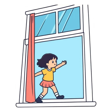 A girl getting snatched out the window  sticker