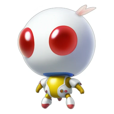 Un emoticon del personaje oficial de Nintendo llamado Olimar lanzando un pikmin sticker