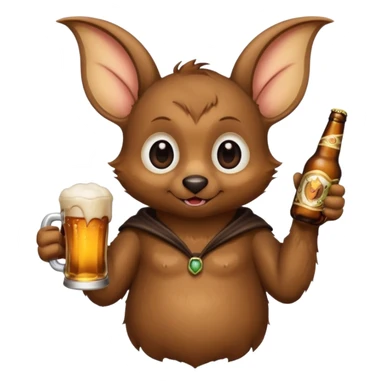 bat drinking beer sticker