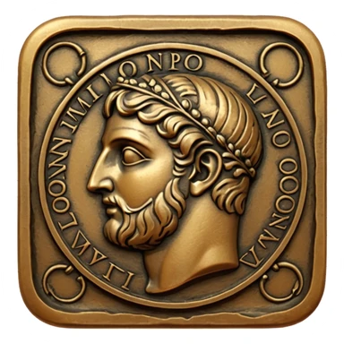 an old square roman coin sticker