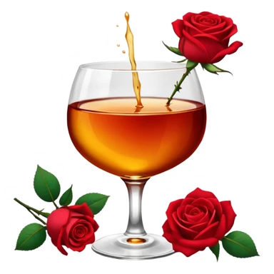 Red roses and liquor sticker