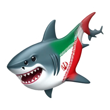 a shark with an iranian flag  sticker
