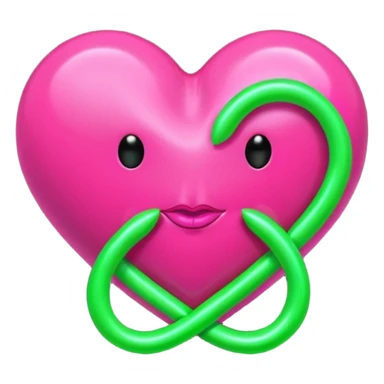 Neon pink heart with a neon green infinity sign with little neon a pink and green lips  sticker