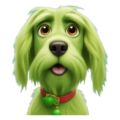 The grinch as a dog sticker
