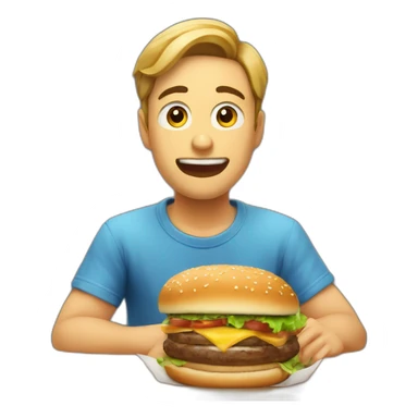 Shizu comiendo hamburgueza sticker