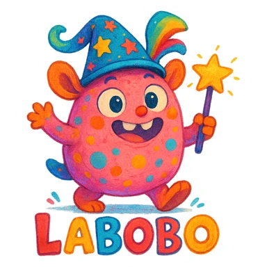 labobo character, playful and imaginative, fantasy style, creative and fun, vibrant colors sticker