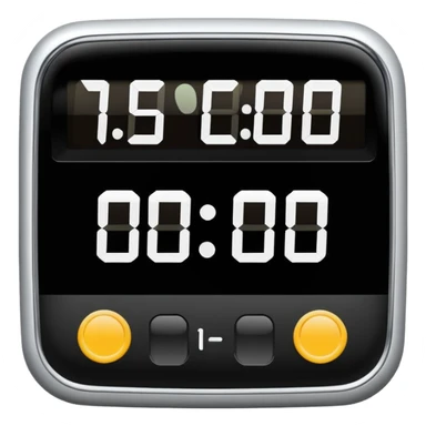 digital timer with a clear display showing the numbers 15:00 sticker