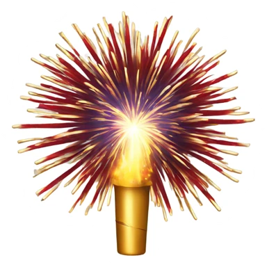 Gold with red ends firework sticker