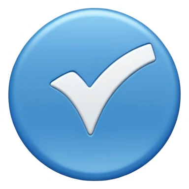 blue circle with a white check mark sticker
