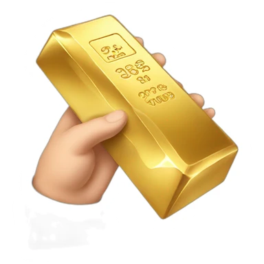 gold bar in hand sticker