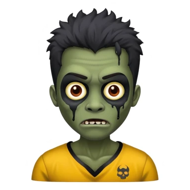 Zumbi com cabelo preto de tamanho médio e roupa preta (Masculino) sticker