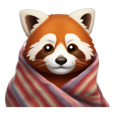 Red panda snuggling in blanket sticker