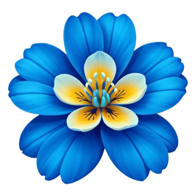 royal blue flower with cyan center sticker