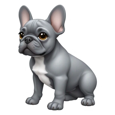 gray french bulldog puppy sticker
