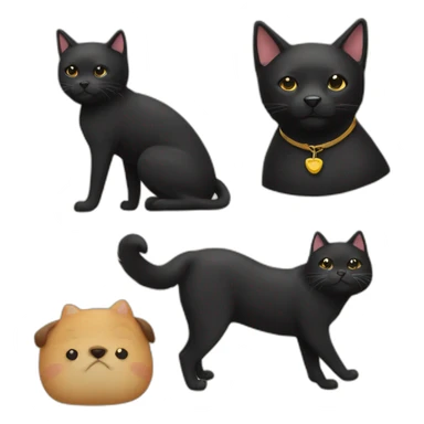 black cat friend with shiba dog sticker