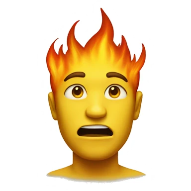 yellow face emoji fire herbs sticker