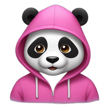 Panda wearing a hat and a pink hoodie sticker