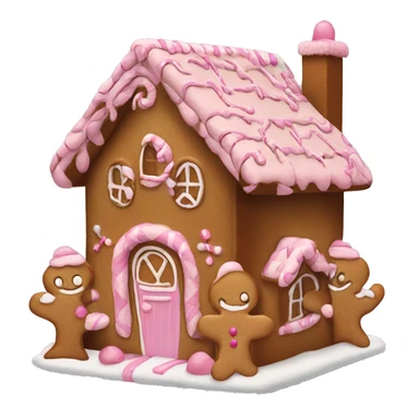 brown and pink gingerbread house sticker