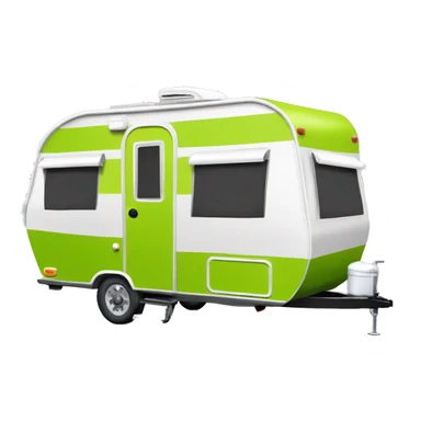Realistic lime green camping travel trailer isolated.  sticker