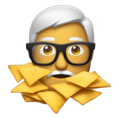 nacho chip with glasses and beard sticker