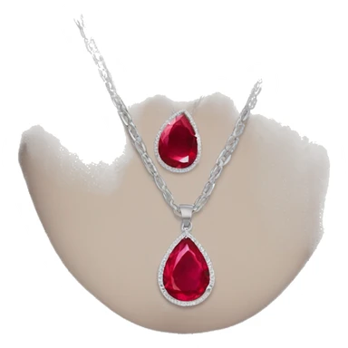 ruby on a necklace tear closeup big silver chain  sticker