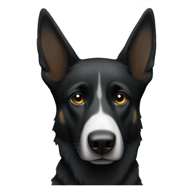 black colored german shepherd with white patches on face sticker