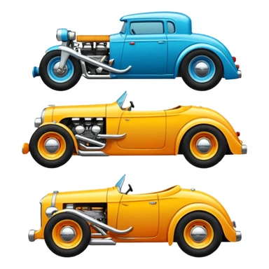 Hot Rod and Custom car & bike emojis sticker