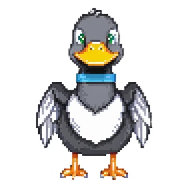 duck with duct tape and a silly face sticker