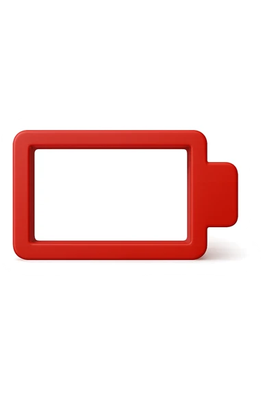 3D realistic  with red battery sticker