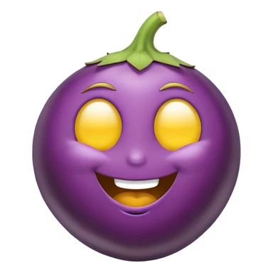 eggplant next to winking face sticker